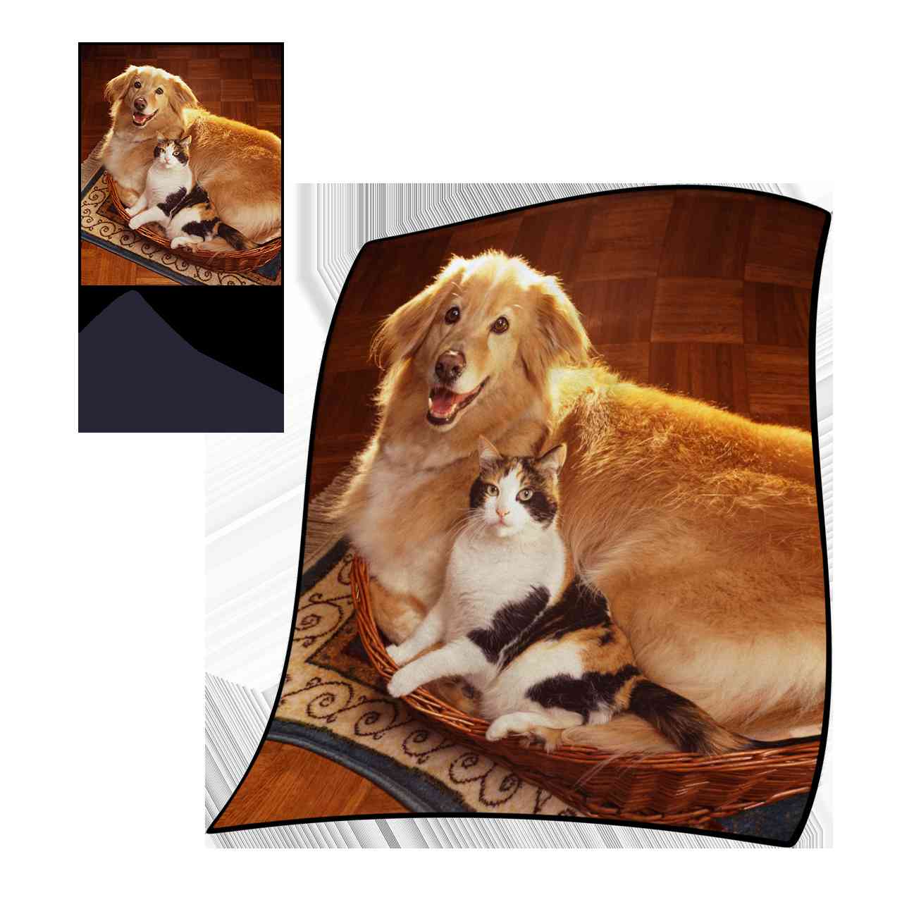 Customizable Pet Dog Photo Fleece Blanket, Perfect Personalized Gift