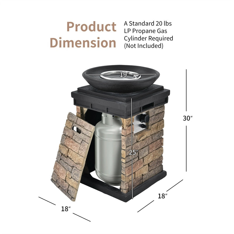 40,000 BTU Outdoor Propane Fire Pit with Weather-Resistant Cover