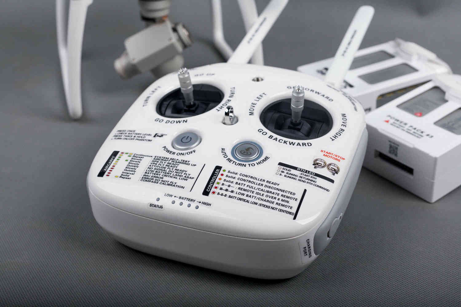 DJI Phantom 4 Transmitter Sticker Set - White/Black ID Marking Decals