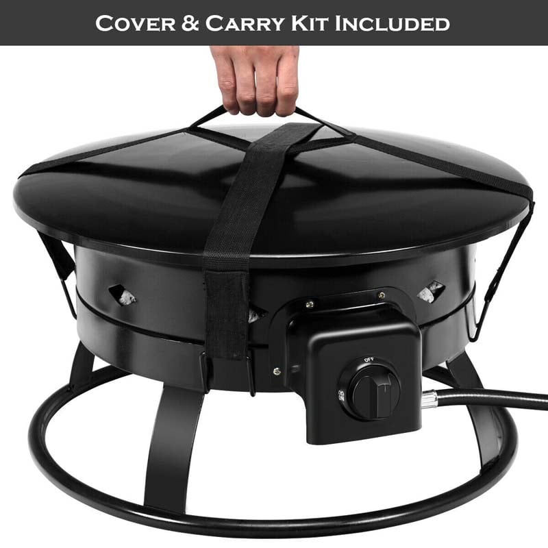 Portable Outdoor Propane Fire Pit with Lava Rocks