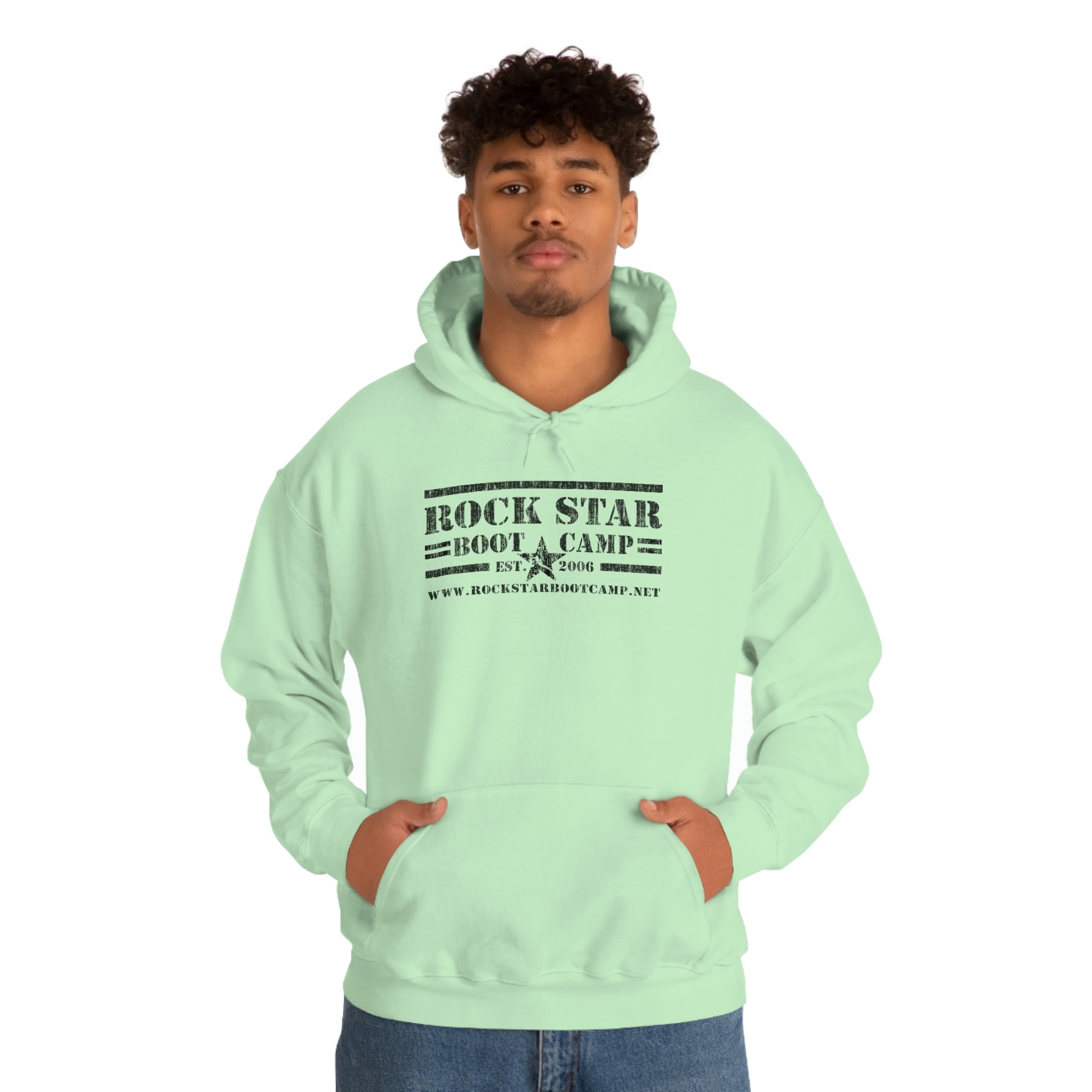 RSBC Unisex Heavy Blend Hooded Sweatshirt - Plush Comfort, Mint Green with Black Logo