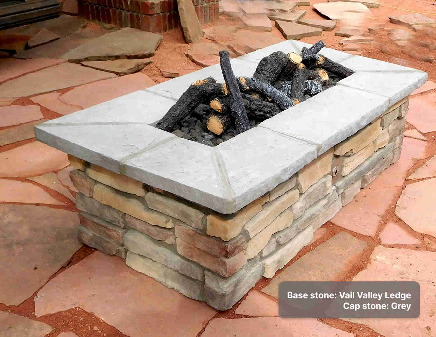 Customizable Outdoor Stone Gas Fire Pit