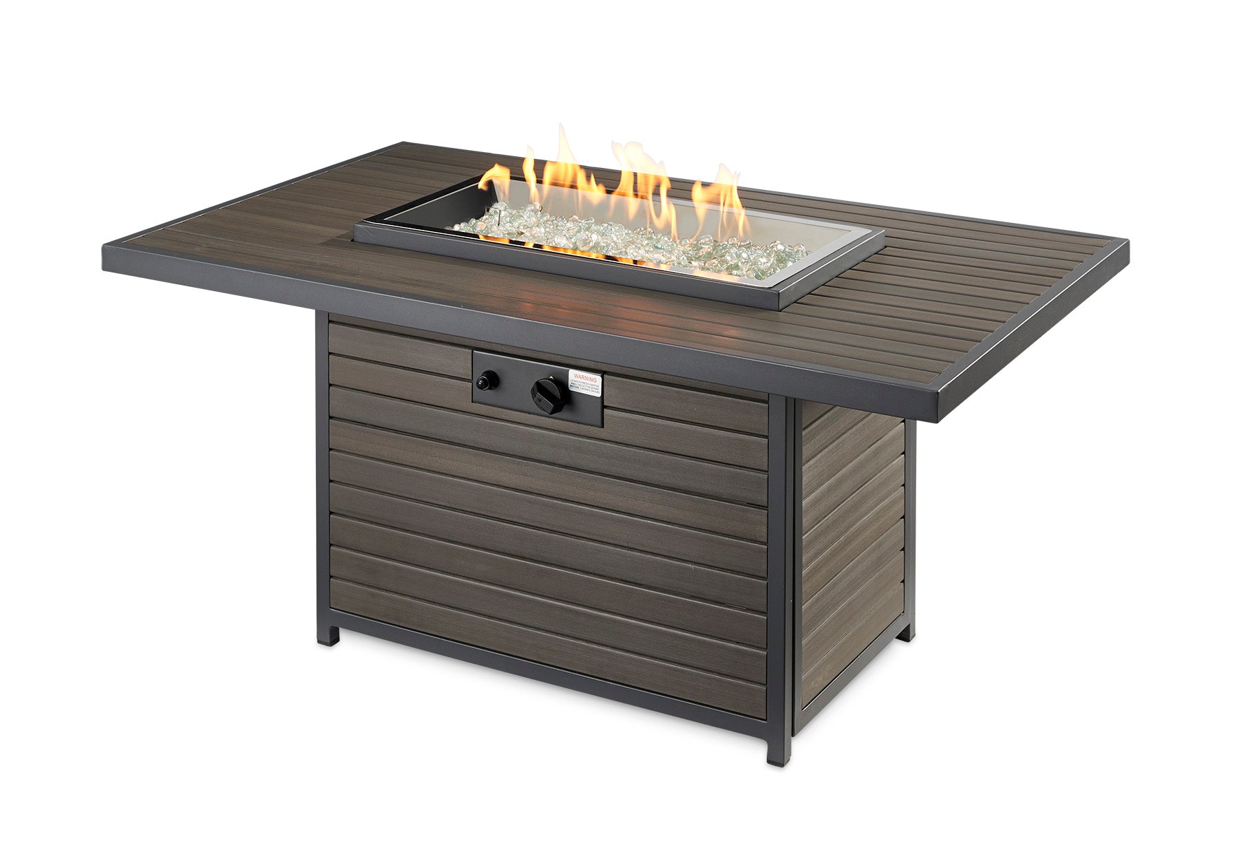 Contemporary Outdoor GreatRoom Brooks 50" Rectangular Gas Fire Pit Table