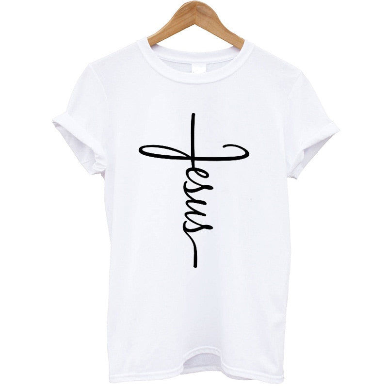 Women's Eye Print Jesus T-Shirt - Casual Summer Tops