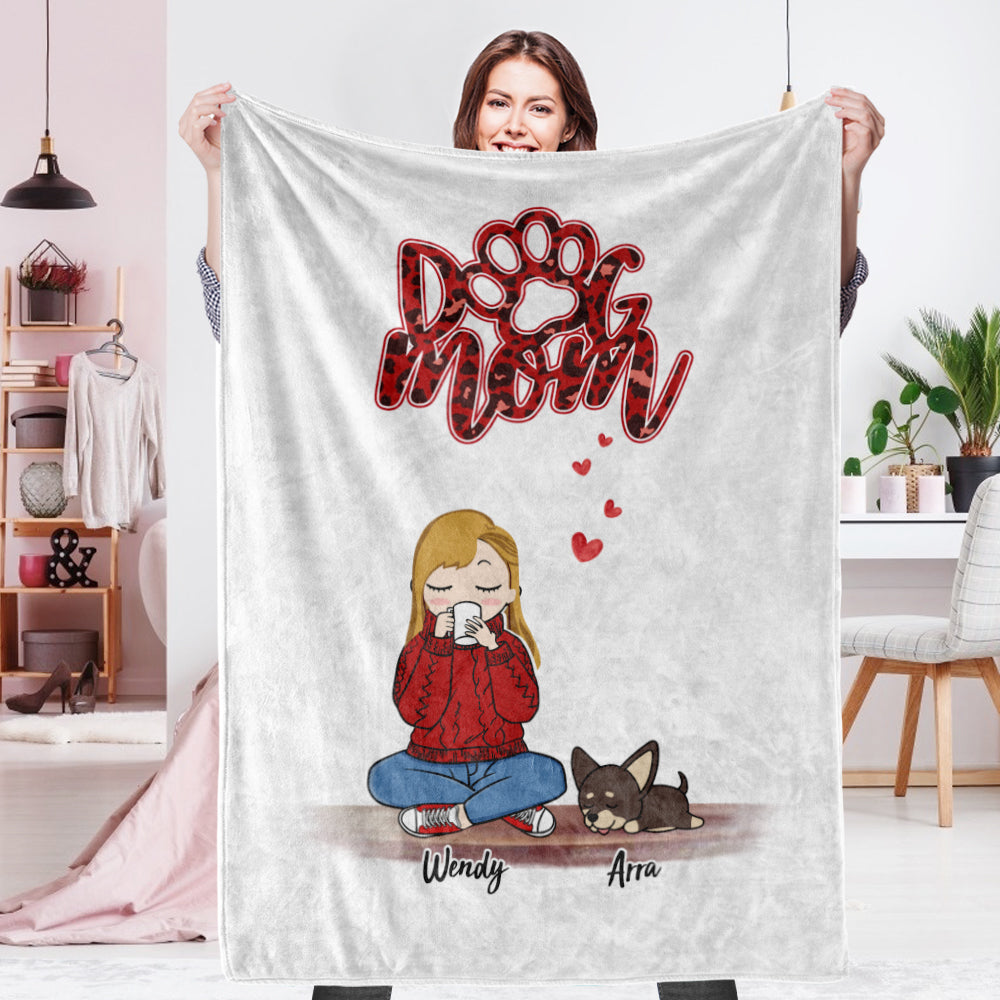 Customizable Halloween Themed Fleece Blanket for Moms