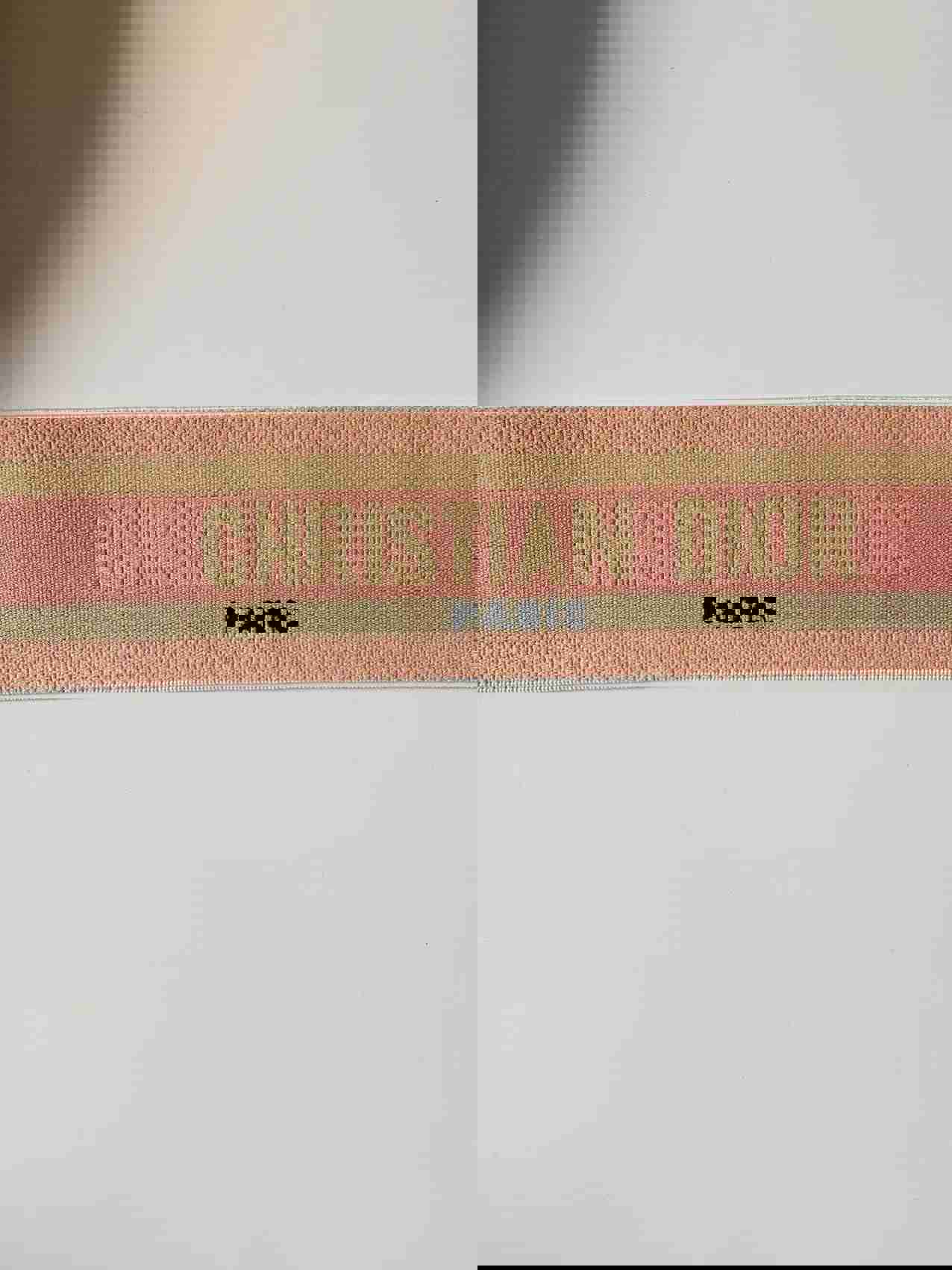 Christian Dior Paris Elastic Striped Ribbon Trim, 2.5 inch Width, Embroidered for Fashion Accessories (Pink)