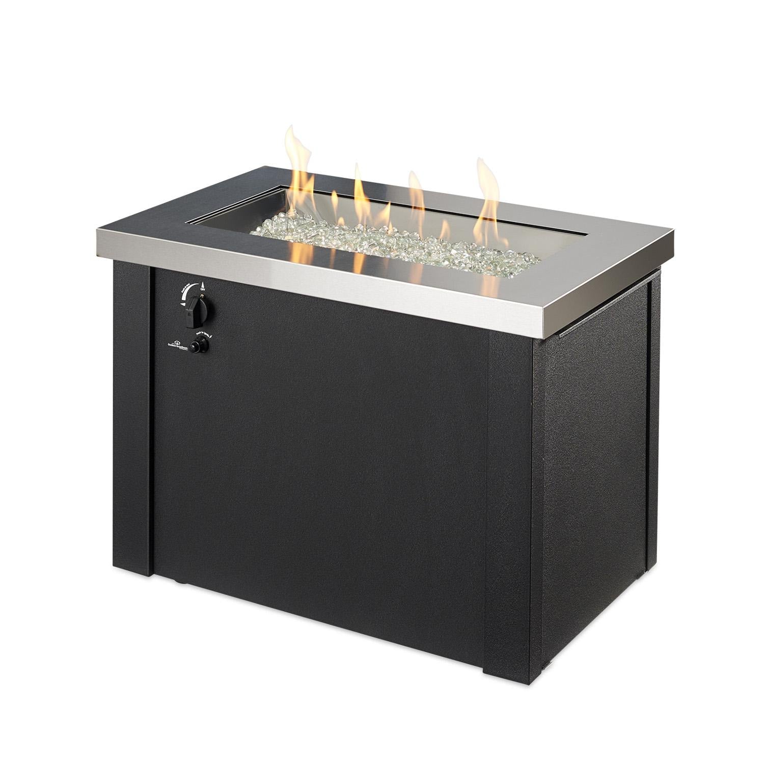 Stainless Steel Providence Gas Fire Pit Table - Modern Outdoor Gathering Centerpiece