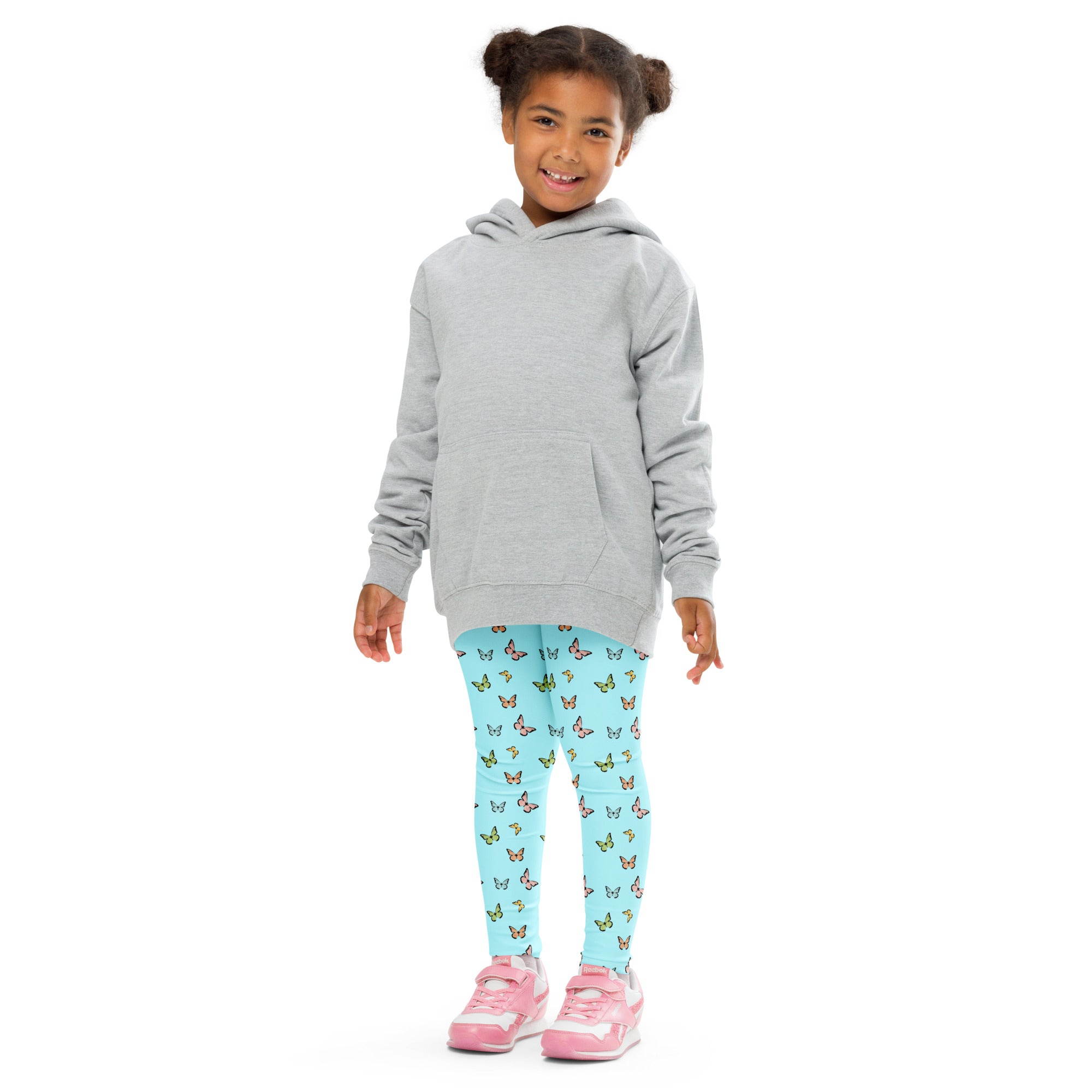 Aqua Butterfly Christian Kids Leggings