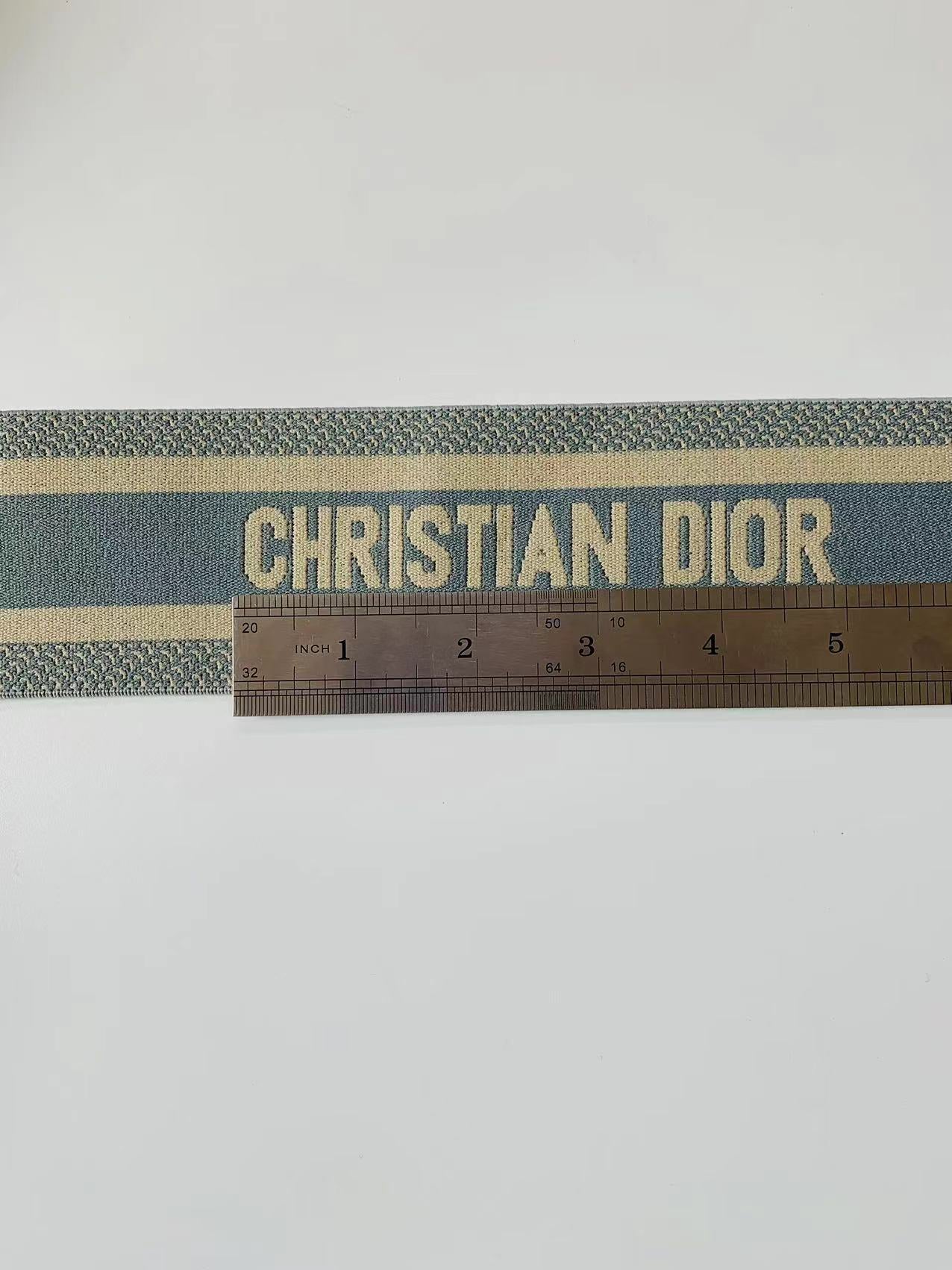 Christian Dior Paris Elastic Striped Ribbon Trim, 2.5 inch Width, Embroidered for Fashion Accessories