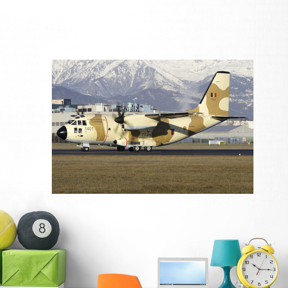 Chadian Air Force C-27J Grounded Wall Decal - Vibrant Aviation Decor