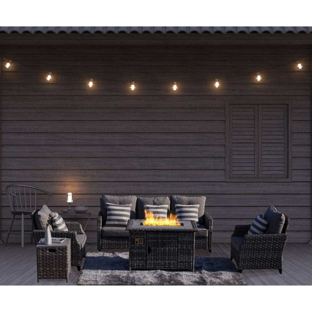 Luxury Outdoor Wicker Furniture Set with Fire Pit