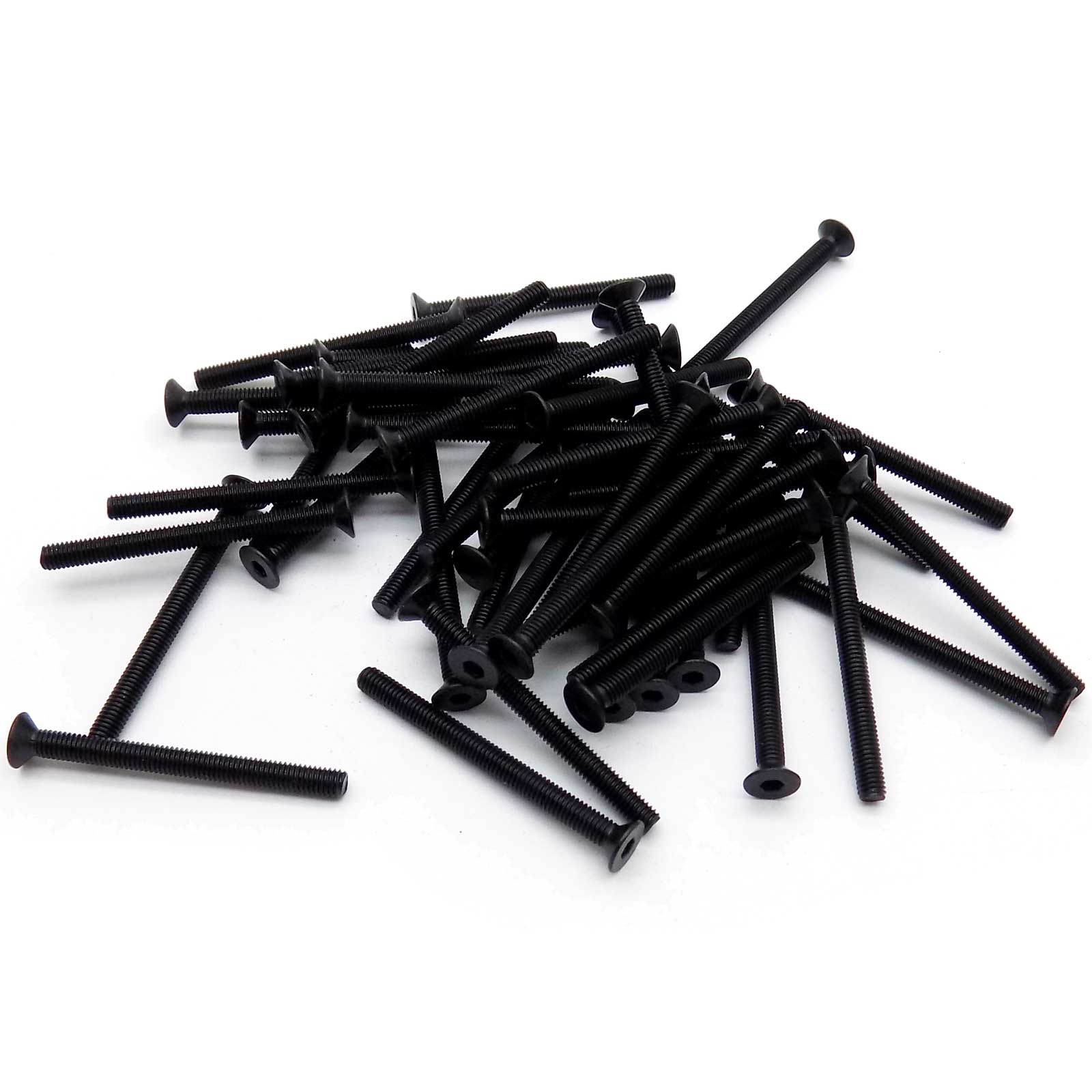 50pcs M3x34mm Black Oxide Countersunk Hex Machine Screws