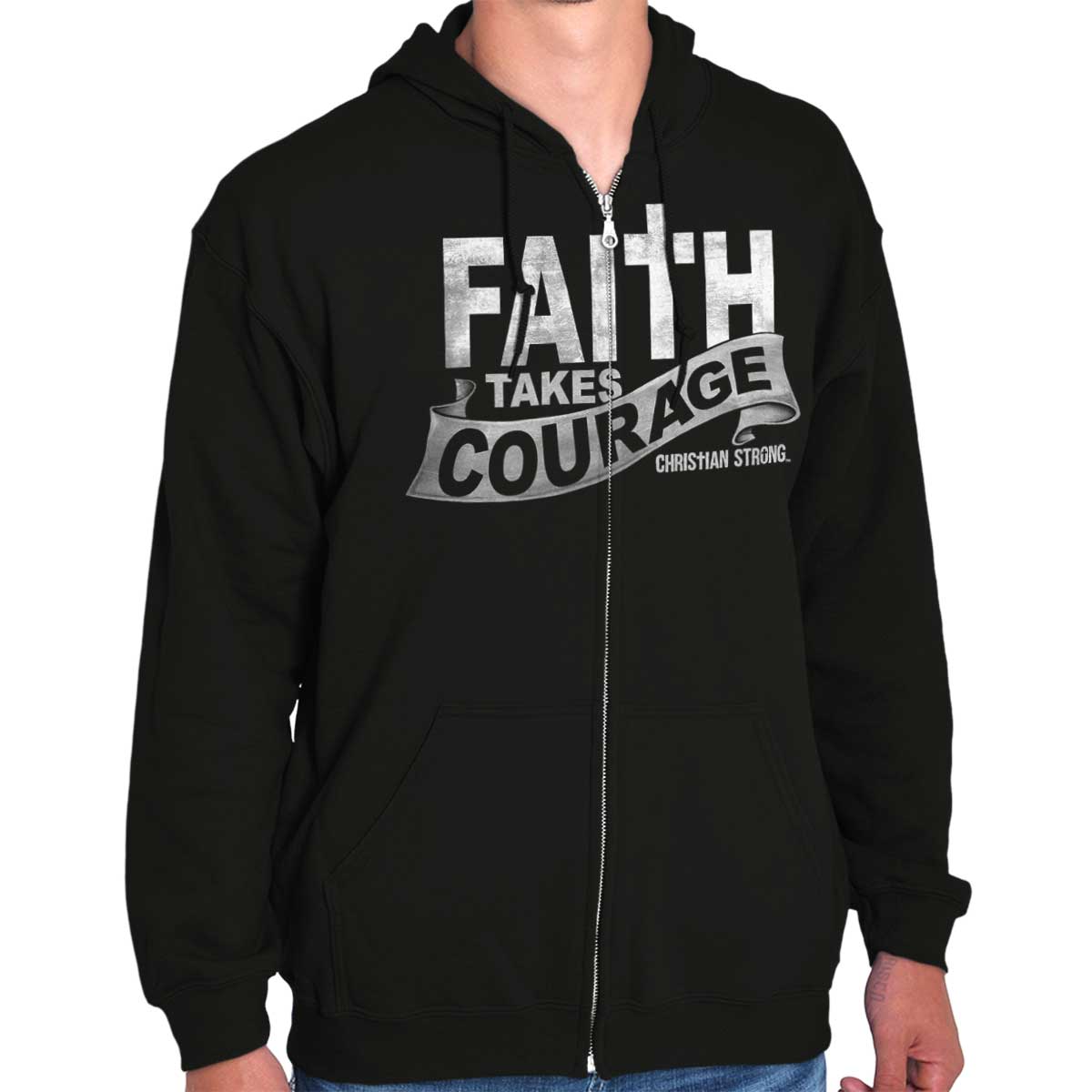 Courageous Faith Zip Hoodie