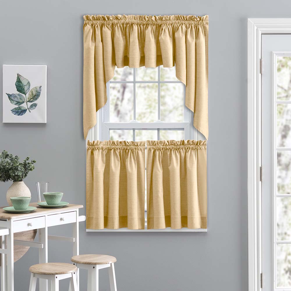 Ellis Curtain Lisa Solid Color Poly Cotton Duck Fabric Tailored Swag 56 x 36
