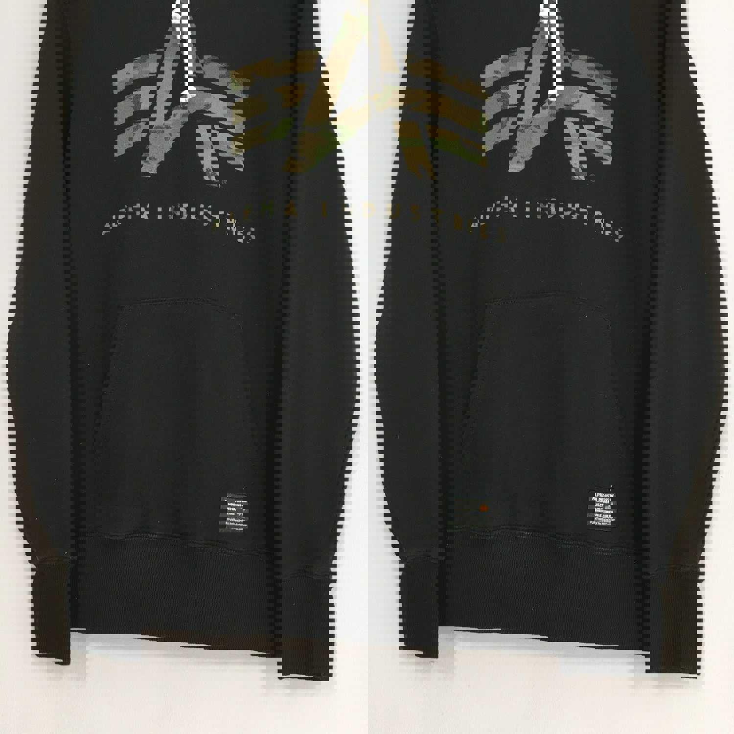 Vintage 90s US Army Alpha Industries Black Hoodie Sweater - Medium