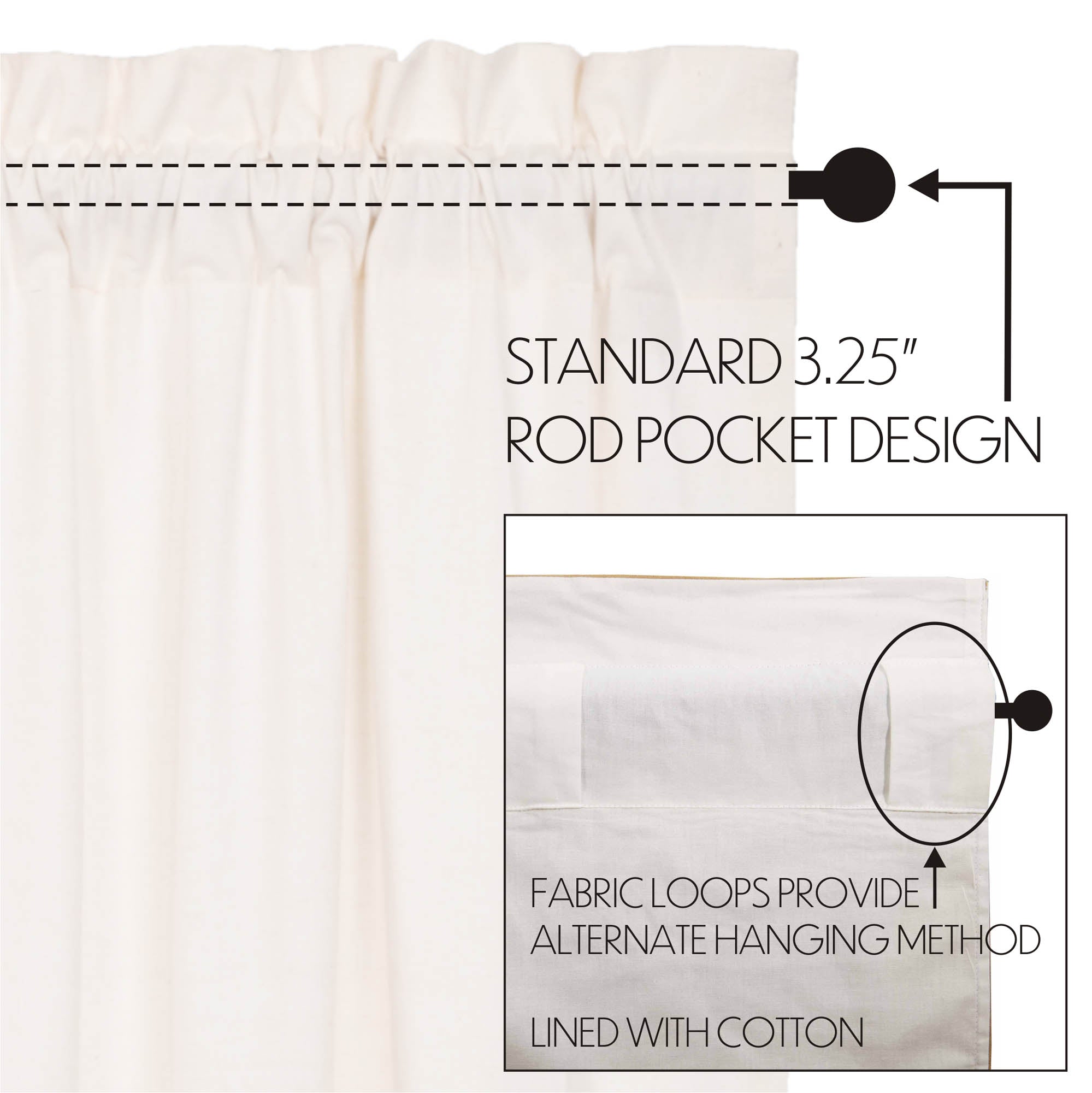 Elegant Country Style Flax Antique White Swag Curtains