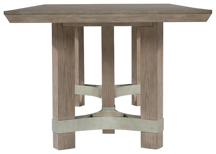 Elegant Waxy Gray Rectangular Dining Table