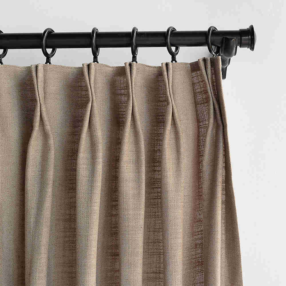 Elegant Linen-Blend Pinch Pleat Curtains for Luxurious Living Spaces