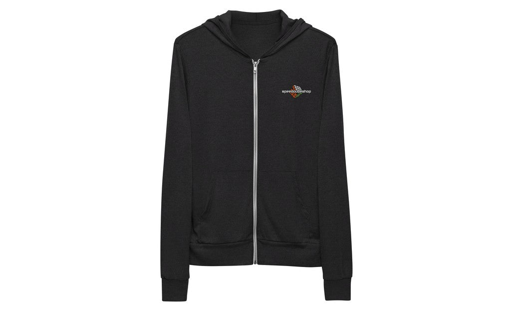 Unisex Lightweight Embroidered Zip Hoodie