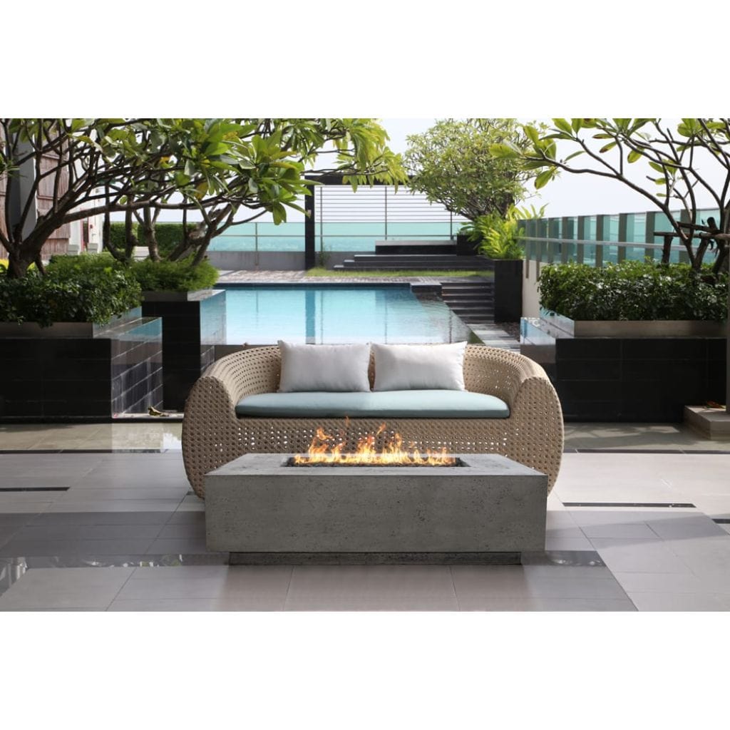 Prism Hardscapes 56" Cafe Tavola 1 Rectangular Concrete Gas Fire Pit Table