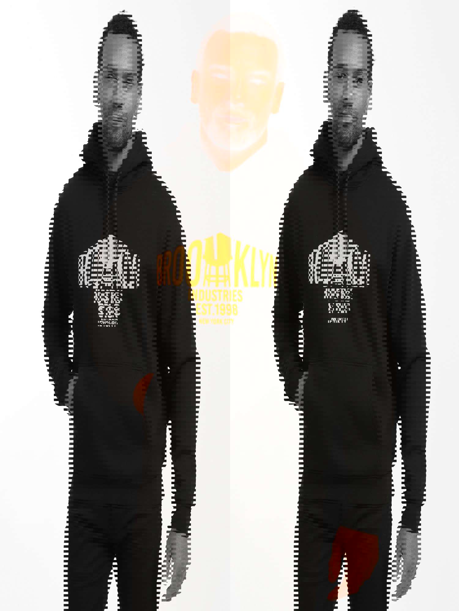 Men's Premium Cotton Water Tower Hoodie in Jet Black