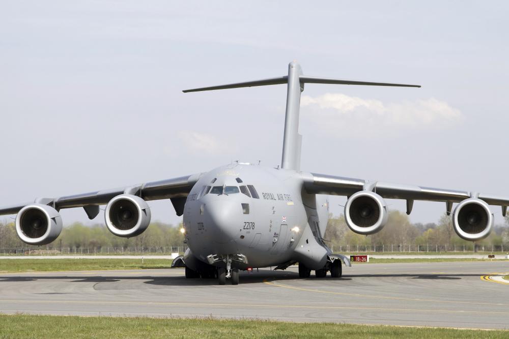 C-17 Globemaster III Royal Front Wall Decal - Large Aircraft Art for Home or Office