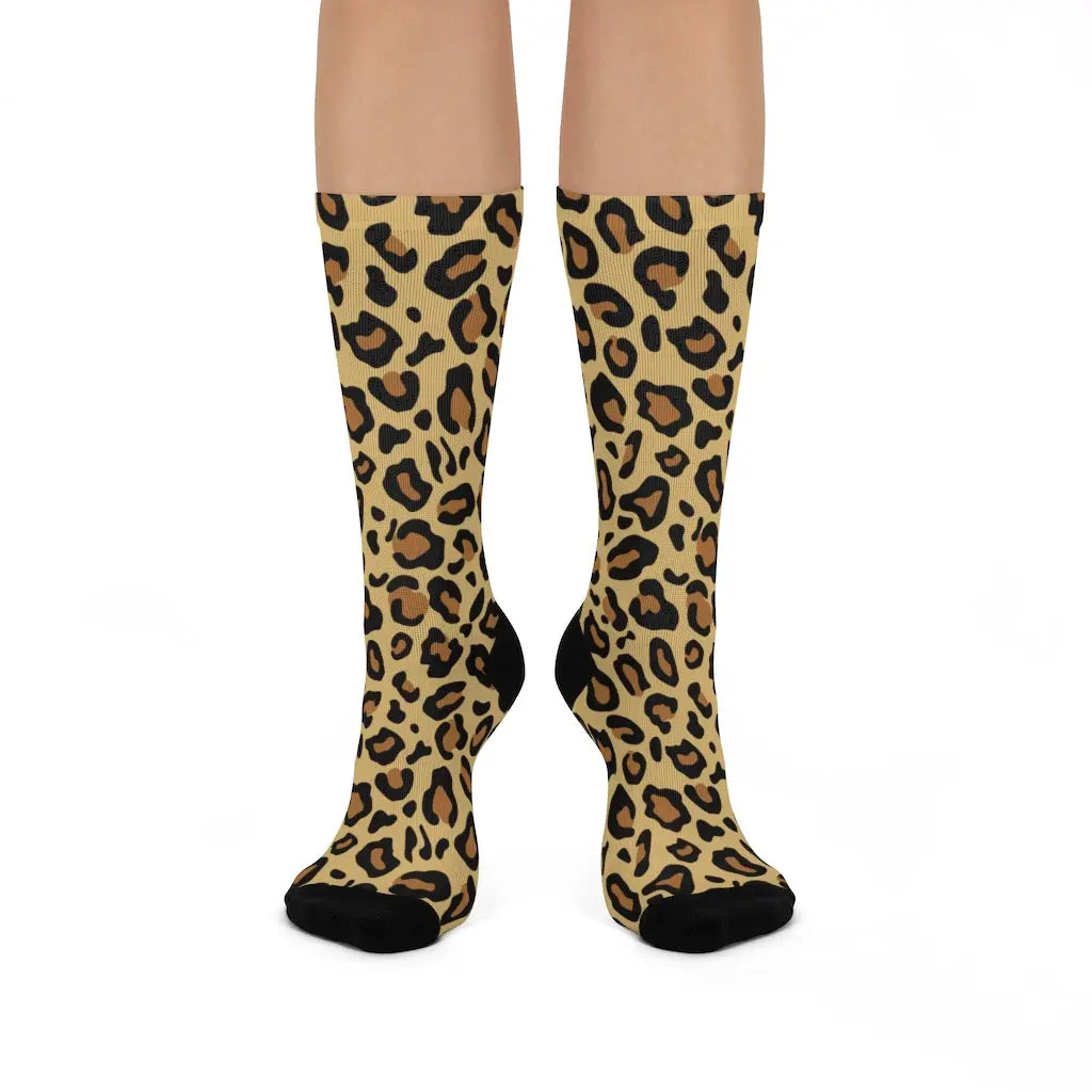 Empowered Leopard Print Christian Socks - Strength and Honor