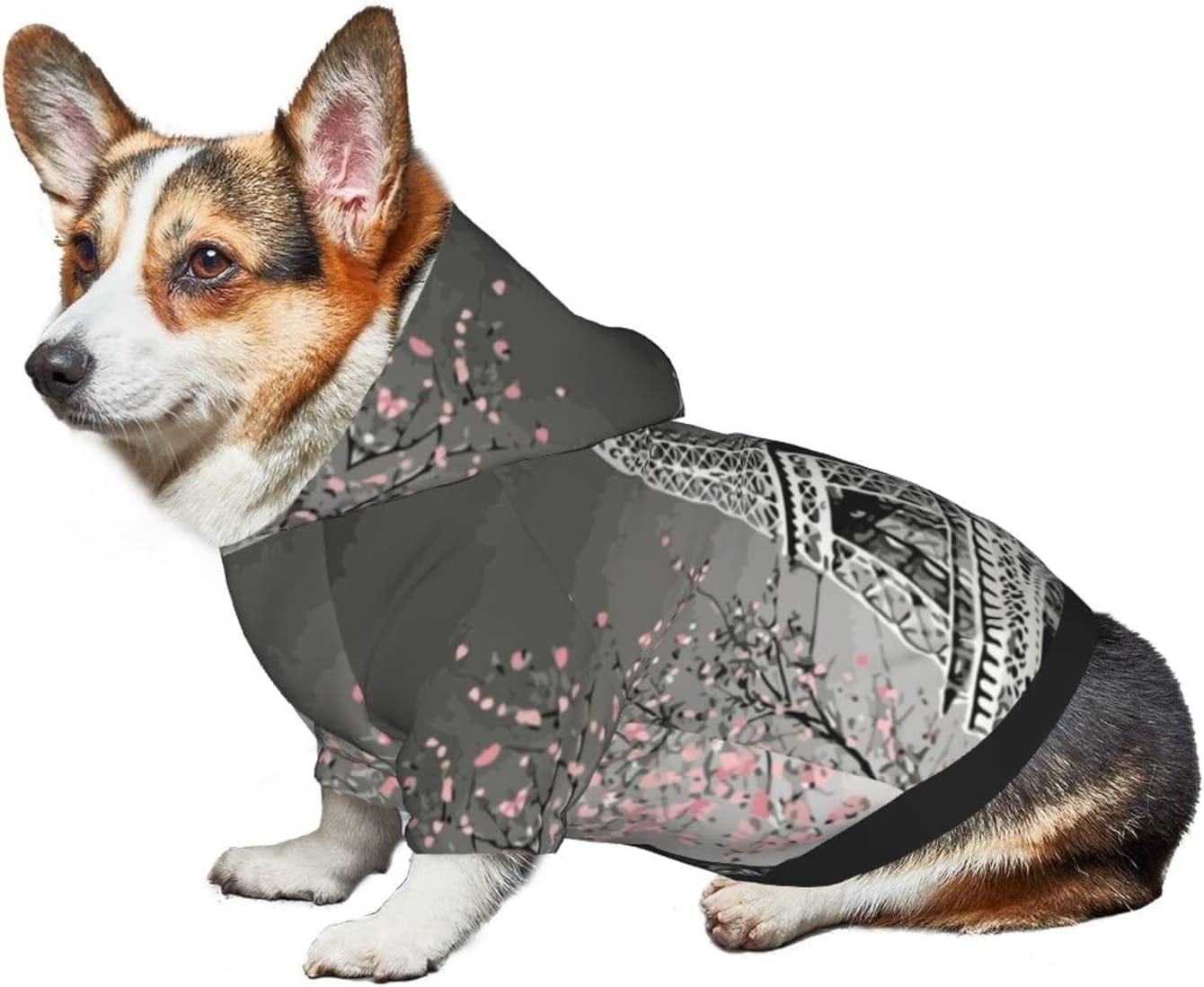 Elegant Paris Tower-Themed Pet Hooded Sweatshirt