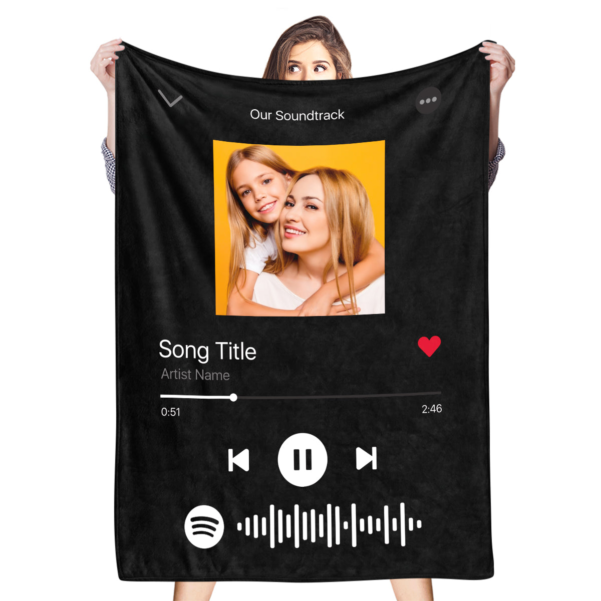 Personalized Music Code Photo Fleece Blanket