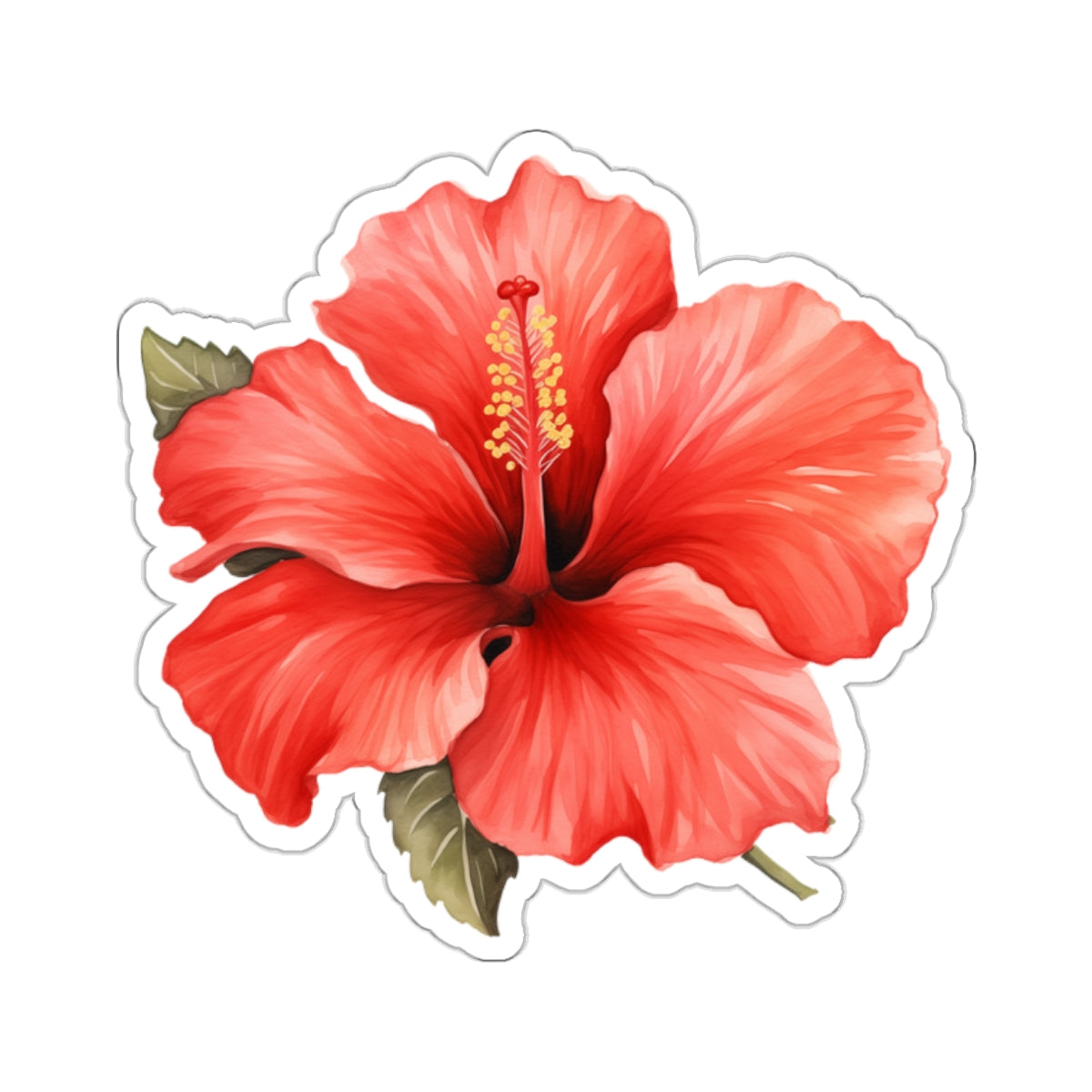 Hibiscus Flower Vinyl Sticker Decal - Waterproof & Reusable for Multiple Surfaces