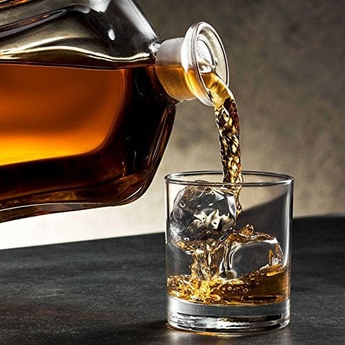 Paksh Elegant Glass Decanter with Geometric Stopper - Premium Whiskey, Wine, and Juice Carafe