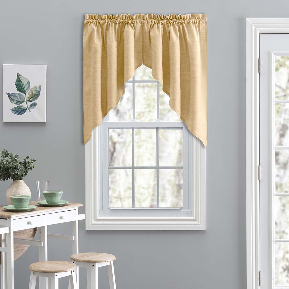 Ellis Curtain Lisa Solid Color Poly Cotton Duck Fabric Tailored Swag 56 x 36