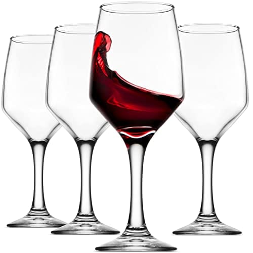 Godinger Italian Crafted Stemmed Wine Glasses, Set of 4
