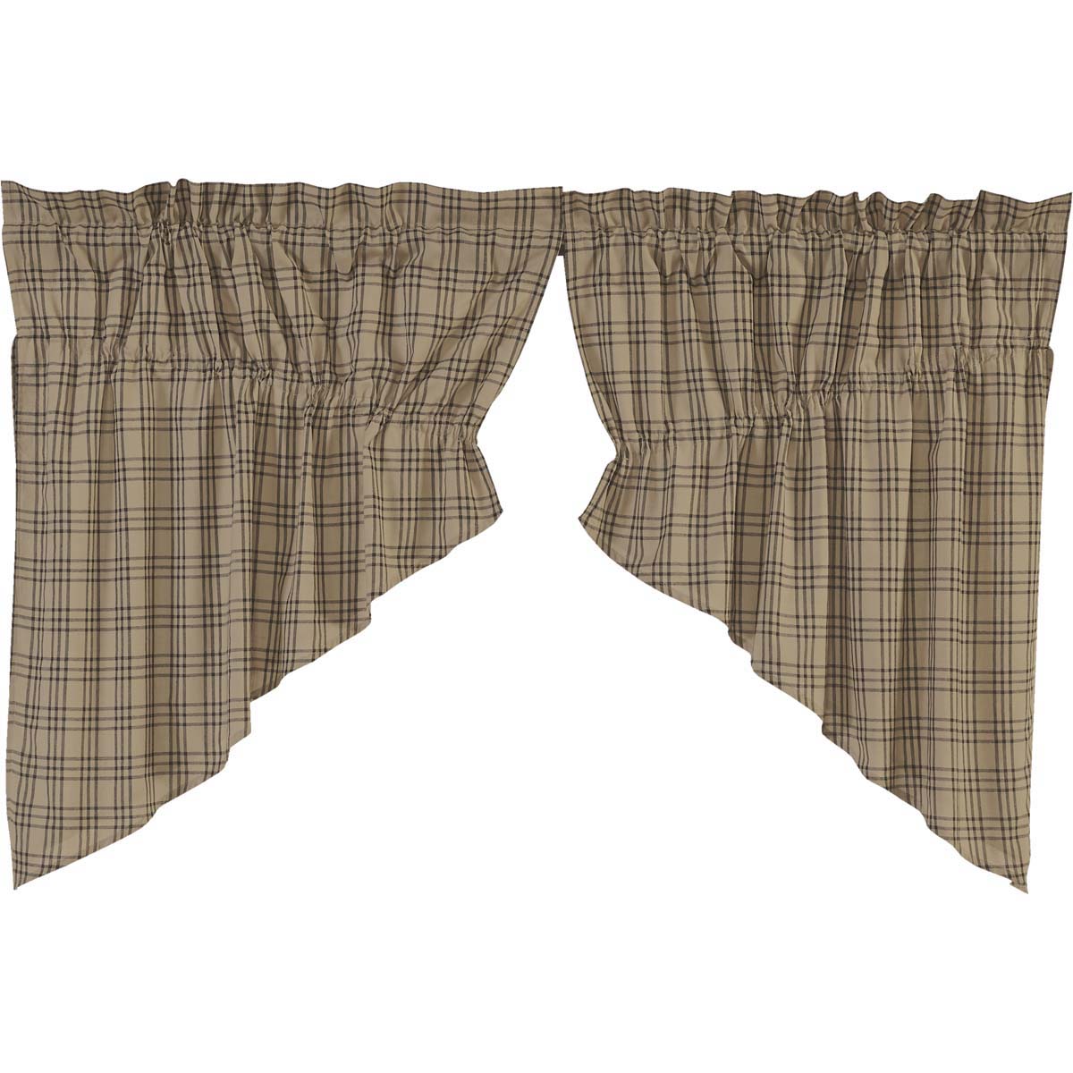 Sawyer Mill Red Plaid Swag Set - Rustic Farmhouse Window Curtains