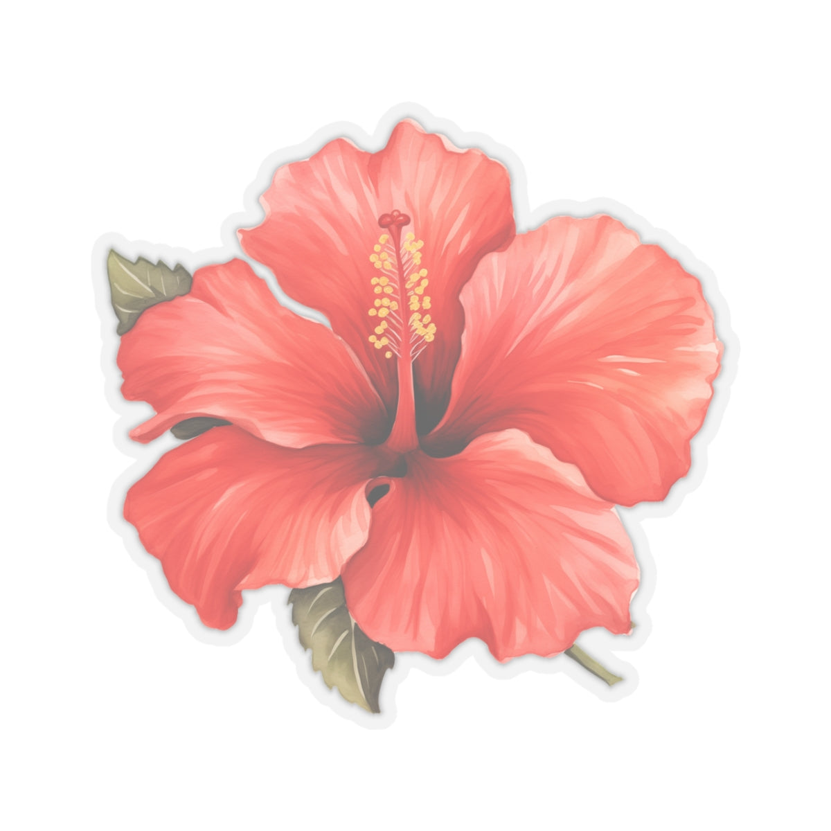 Hibiscus Flower Vinyl Sticker Decal - Waterproof & Reusable for Multiple Surfaces