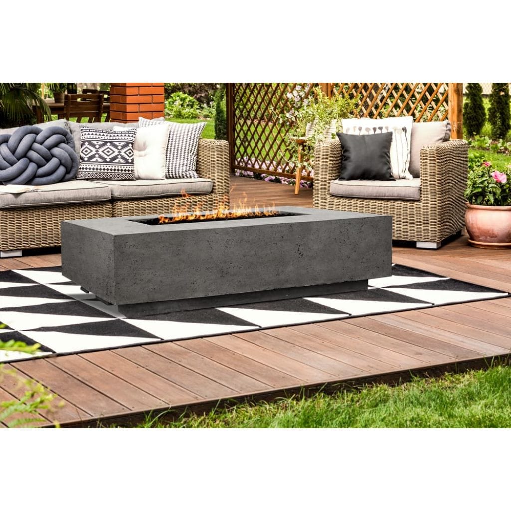 Prism Hardscapes 56" Cafe Tavola 1 Rectangular Concrete Gas Fire Pit Table