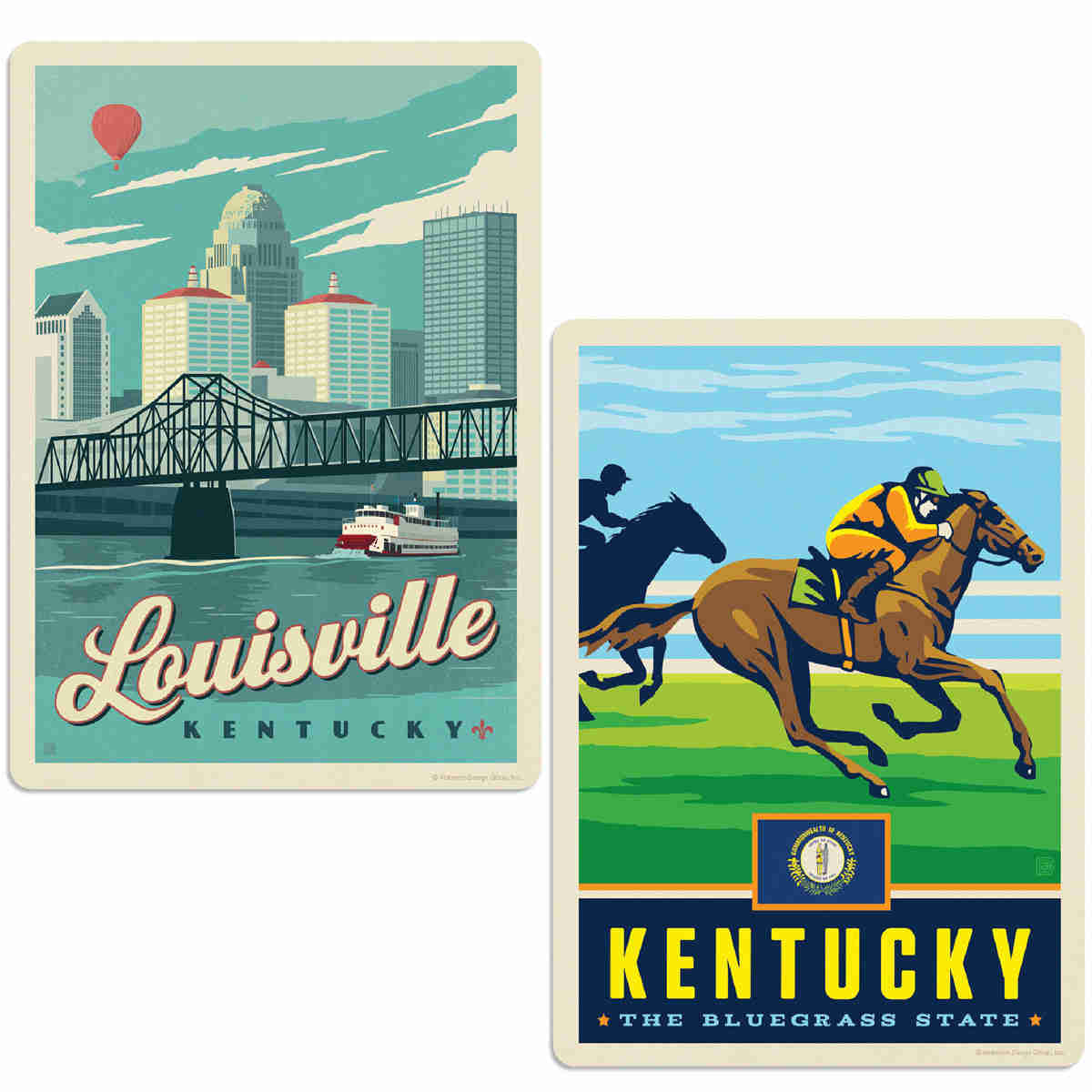 Louisville Vintage Bluegrass State Decal Set