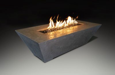 Athena Fireglass Olympus Linear Concrete Gas Fire Pit Table