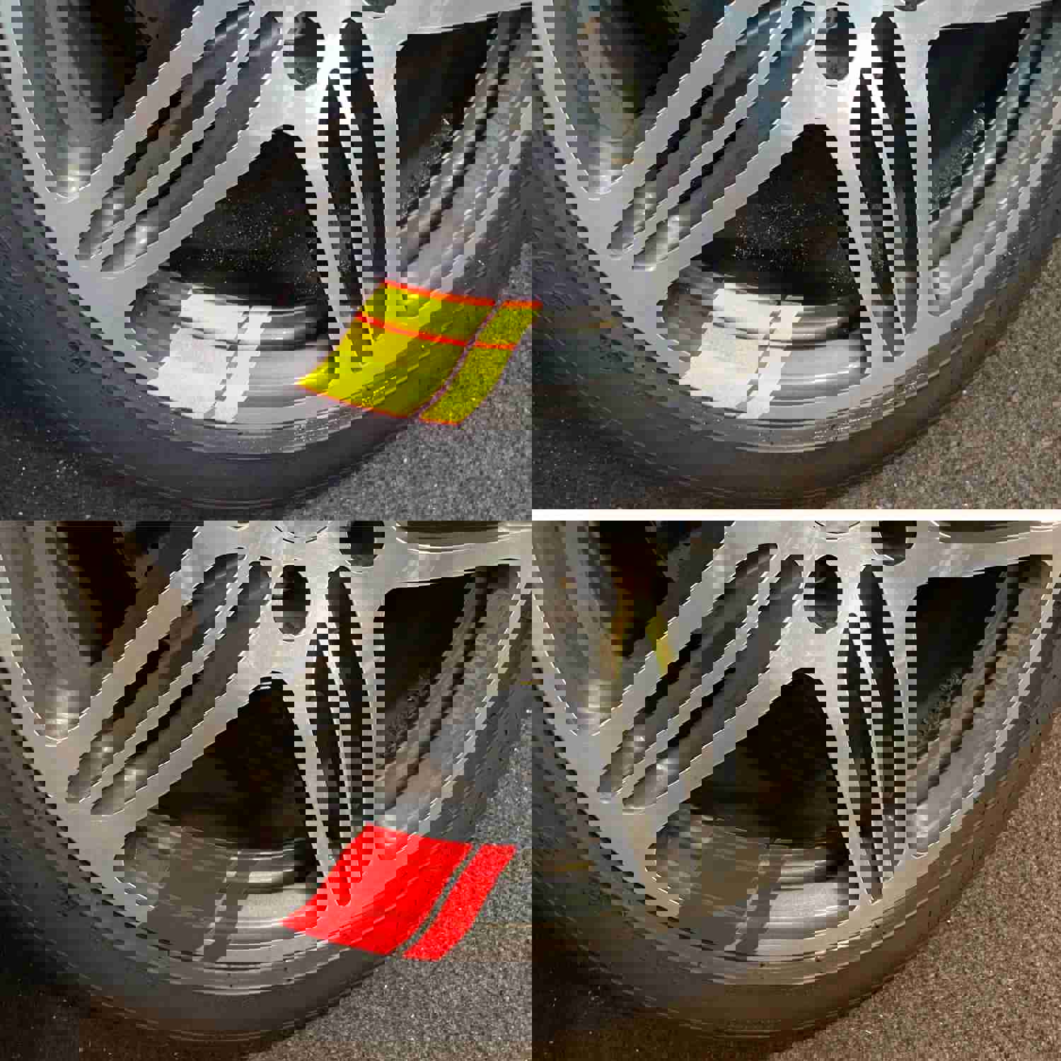 Reflective Wheel Hash Mark Decals - Customizable Colors for Ford Mustang