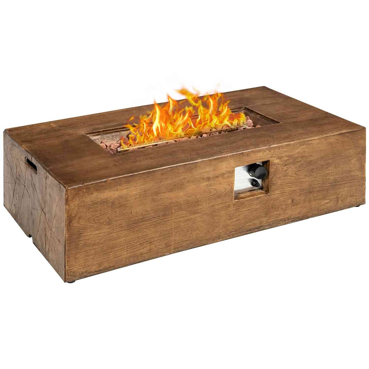 Giantex 48 Inch Outdoor Propane Fire Pit Table with 50,000 BTU Adjustable Flame