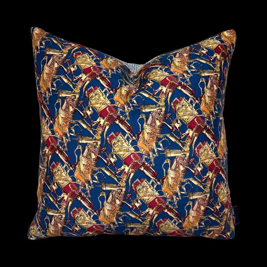 Elegant Vintage Ralph Lauren Silk Scarf Pillow