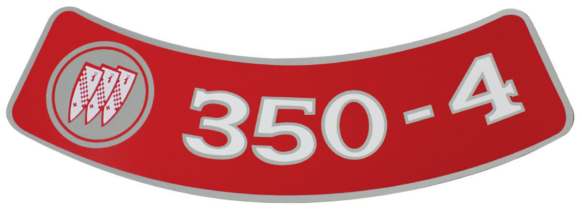 Vintage Air Cleaner Decal 350-4V for 1968-1972 Buick Models