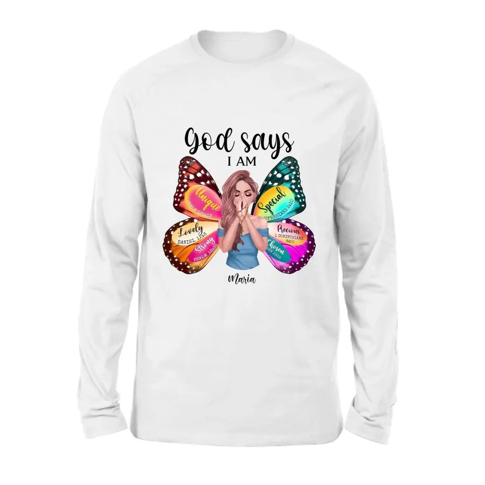 Custom Personalized Prayer T-Shirt - Inspirational Religious Wear - God Says I Am Lovely Daniel