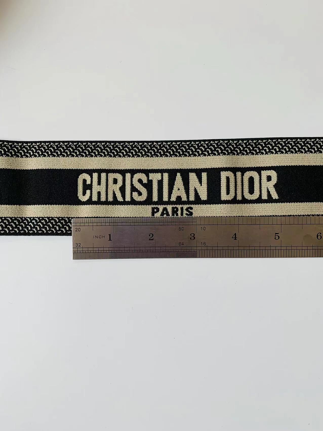 Christian Dior Paris Elastic Striped Ribbon Trim, 2.5 inch Width, Embroidered for Fashion Accessories