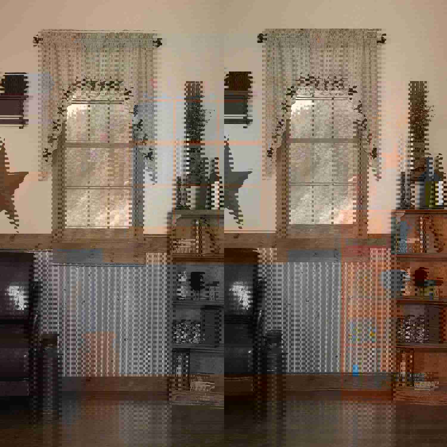 Abilene Star Scalloped Lined Swag Curtains - Elegant Country Style
