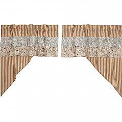 Elegant Gold Ruffled Swag Curtain Set, 36x36x16