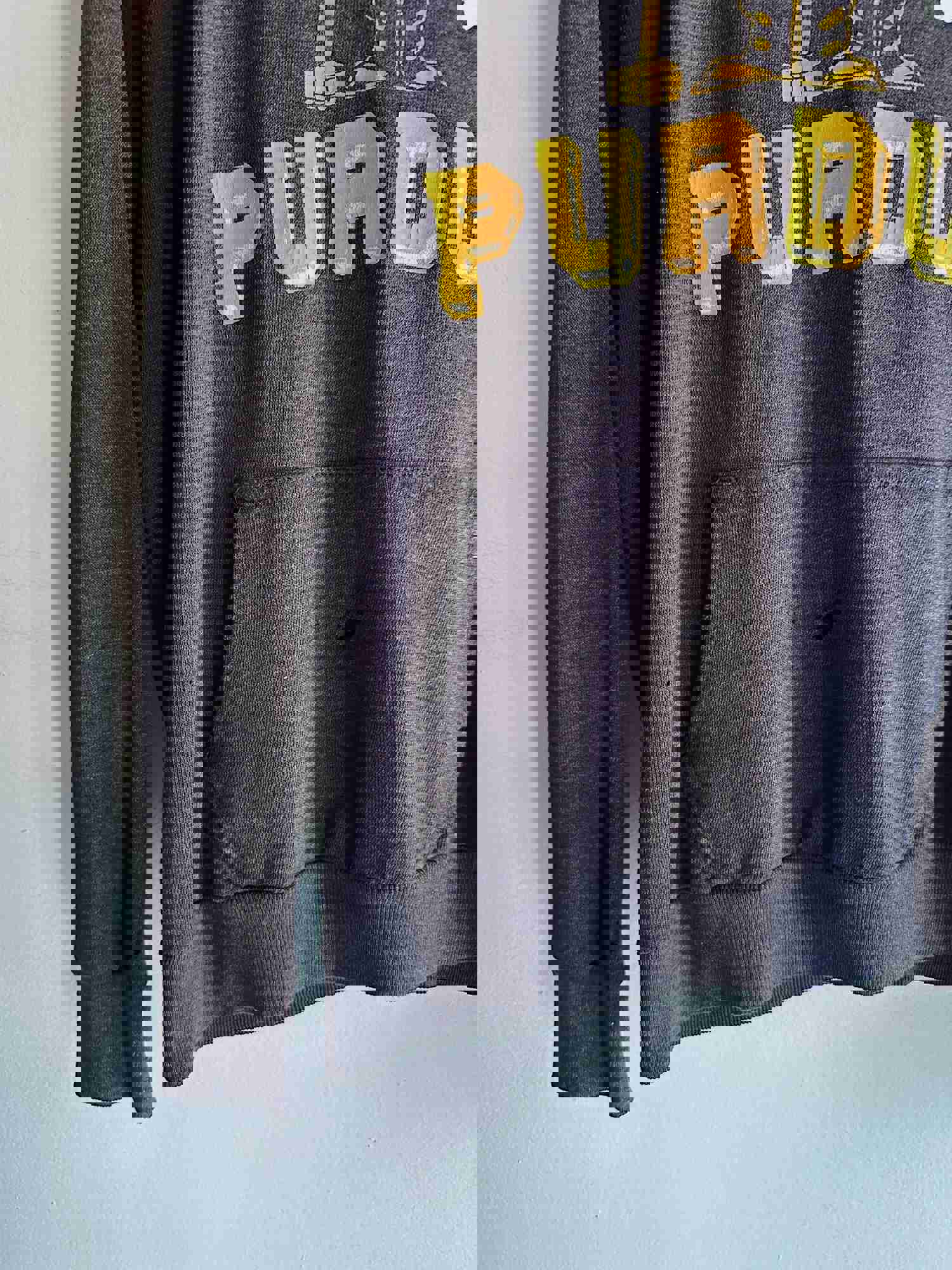 Vintage Purdue Faded Hoodie - Distressed Style