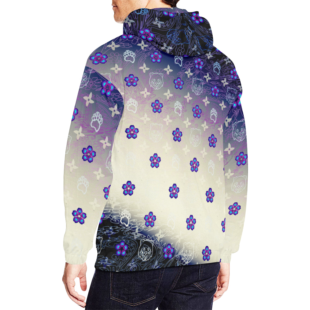 Lewis Towers White Blue Hoodie with Distinctive Details