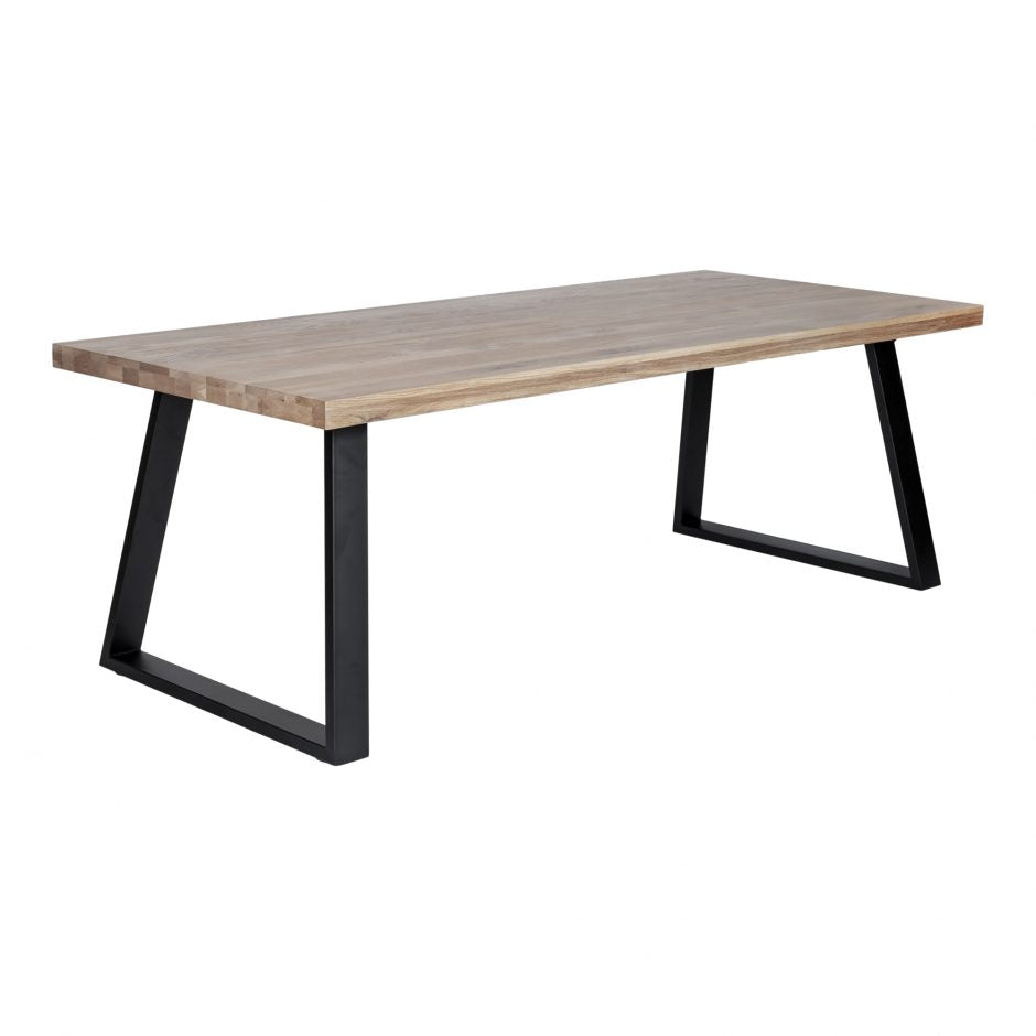 Stylish Industrial Mila Solid Oak Dining Table