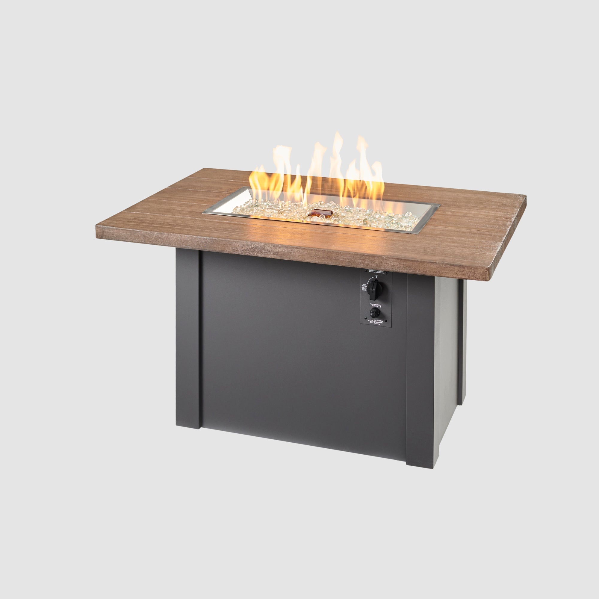Driftwood Style Gas Fire Pit Table with Crystal Fire® Plus Burner